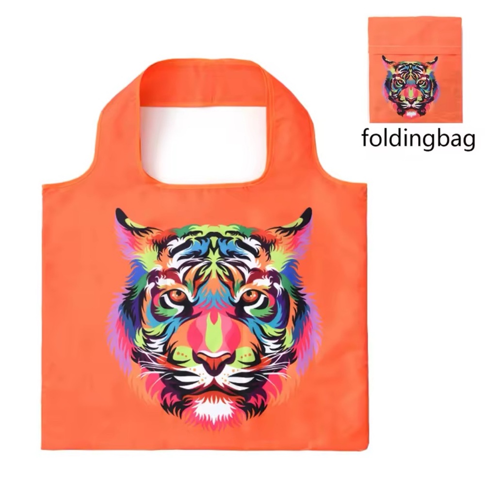 Colorful Tiger Tote Bag Unisex Orange